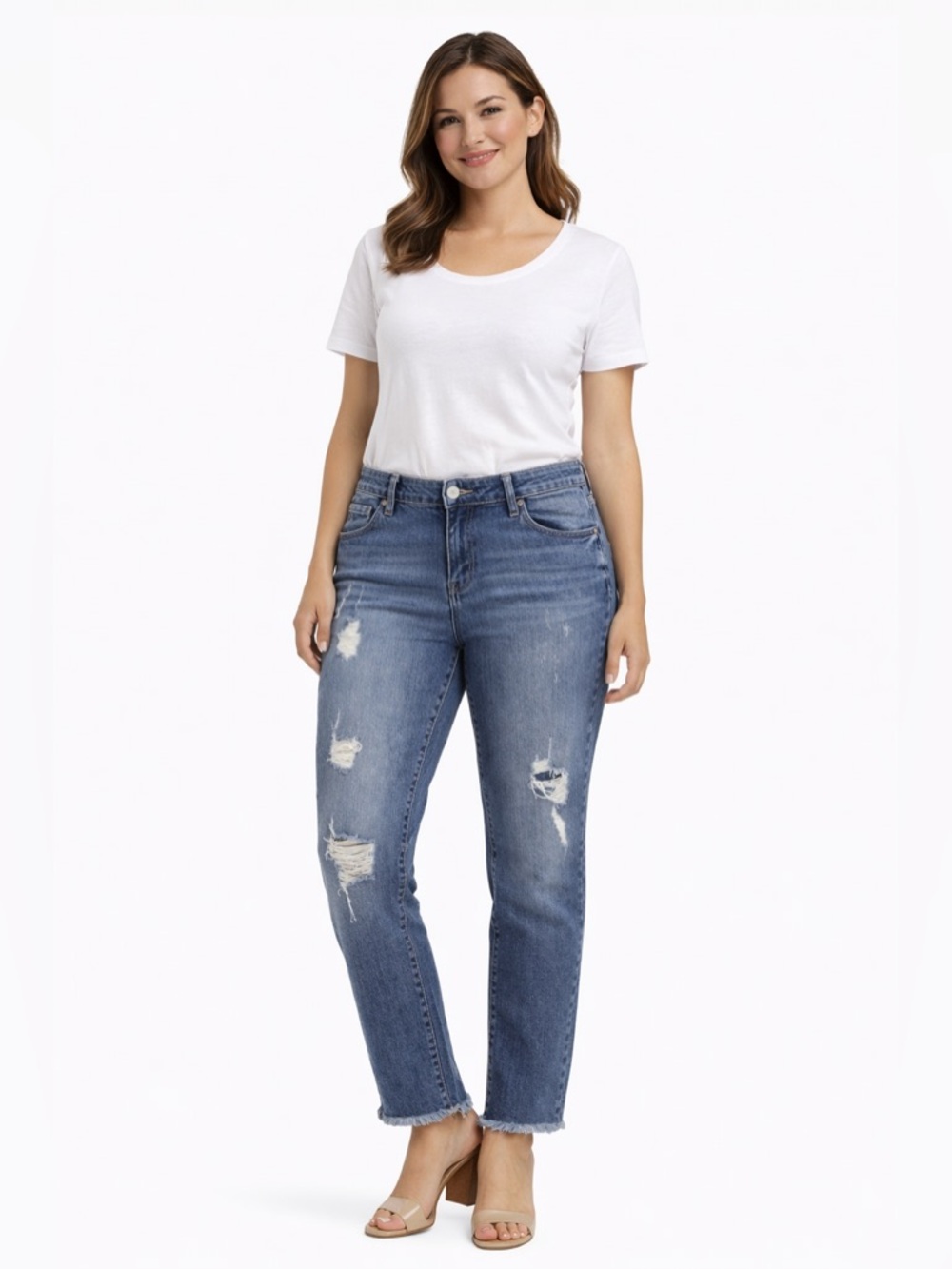 Torrid Boyfriend Jeans Size 16 Distressed Blue Denim Plus Size Casual
